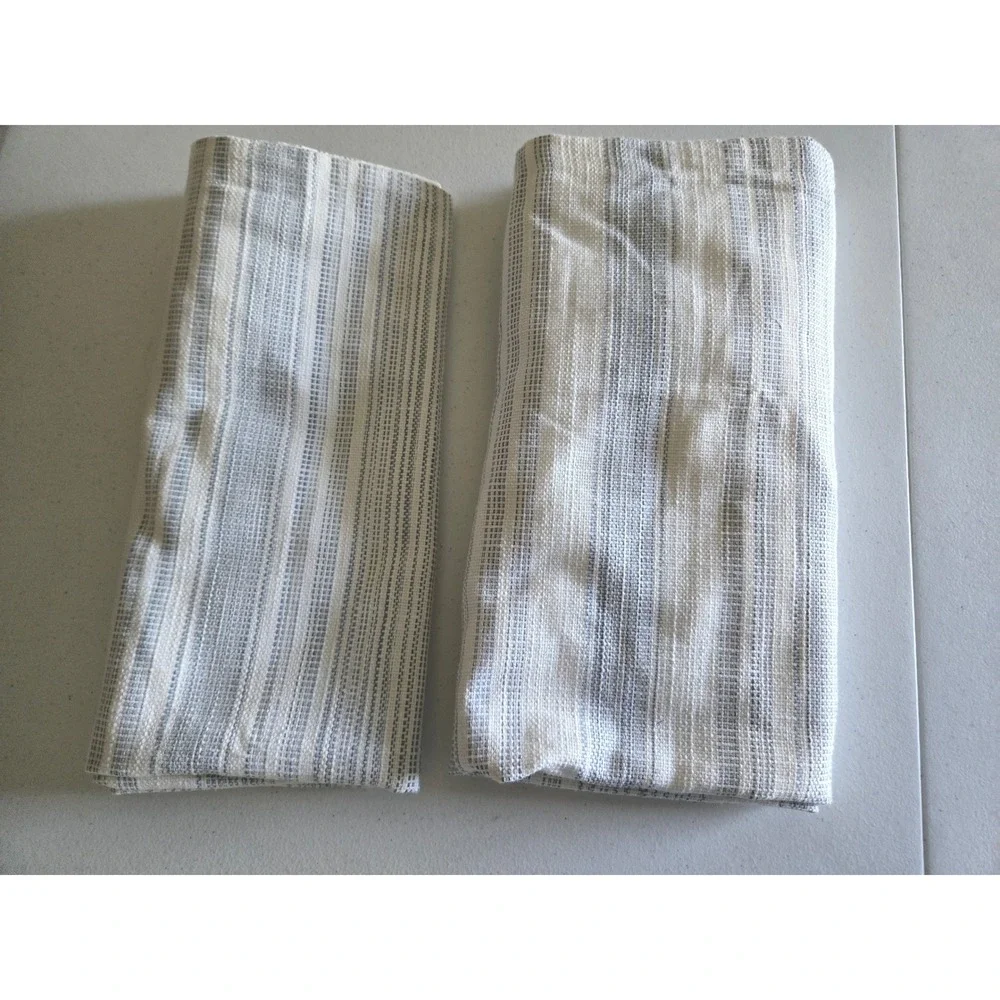 Pottery Barn Blue White Striped 100% Cotton Euro Shams 26x26 Pillow Cover 2